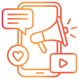Icono de estrategias de marketing en redes sociales